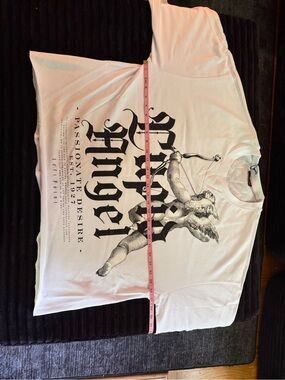 Left Point Cupid Angel Graphic Tee White 3XL Oversized Streetwear New With Tags